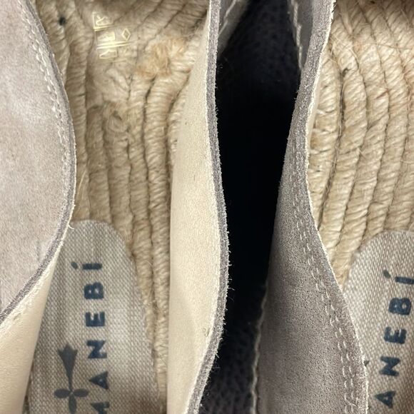 Manebi Suede Hamptons Flat Espadrilles in Gray Size 45 NWOB - Picture 5 of 7